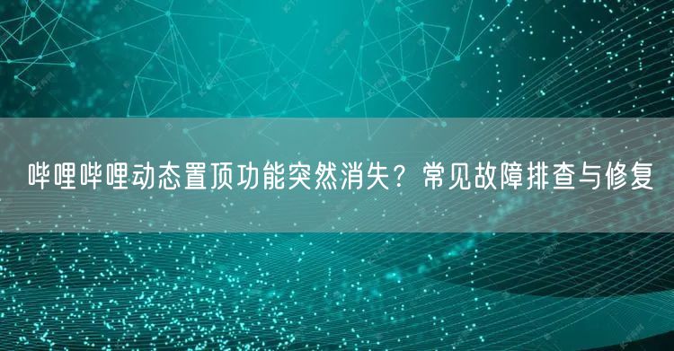 哔哩哔哩动态置顶功能突然消失？常见故障排查与修复