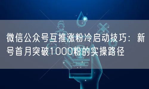 微信公众号互推涨粉冷启动技巧：新号首月突破1000粉的实操路径